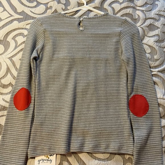 Persnickety Grey Striped Floral Lou Lou Top Girls Size 10 NWT! - Picture 5 of 9